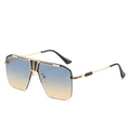 Oversized γυαλιά ηλίου aviator με μπλε-πορτοκαλί ντεγκραντέ φακούς και χρυσό σκελετό - Χρυσός Σκελετός Πράσινο Τσάι Φακός
