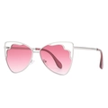 Modern oversized butterfly sunglasses with silver metal frame and pink gradient lenses - Ready Stock / Regular (Incl. 13% VAT) Silver Frame, Pink Lenses