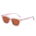Lunettes de soleil œil de chat avec monture rose transparent et verres marron - Monture Thé Verres Thé