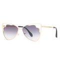 Γυαλιά ηλίου cat eye με χρυσό μεταλλικό σκελετό λουλουδιών και μοβ φακούς - Χρυσός Σκελετός Διαβαθμισμένοι Γκρι Φακοί
