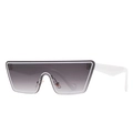 Lunettes de soleil oversize blanches à dessus plat avec verres gris dégradés pour femme - Monture Blanche Verre Gris