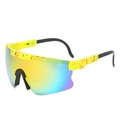 Lunettes de soleil de sport polarisées avec monture jaune fluo et verres réfléchissants - Verre Jaune