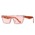 Lunettes de soleil bouclier pour femme avec monture léopard et verres teintés roses - Monture Écaille Verres Roses
