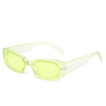 Lunettes de soleil rectangulaires rétro vert néon transparent avec protection UV - En stock / Standard (TVA 13 % incluse) Monture verte / Verres verts