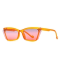 Cat eye sunglasses featuring orange translucent frames and purple pink gradient lenses - Ready Stock / Standard (Incl. 13% VAT) Yellow Frame with Gray-Pink Lenses