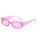 Lunettes de soleil rectangulaires rétro rose bonbon au style esthétique Y2K - En stock / Standard (incl. 13% TVA) monture violette translucide et verres violets
