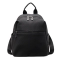 Zaino nero da pendolare di grande capacità con trama impermeabile e tasche multiple - Nero