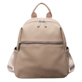 Zaino da donna beige minimalista con grande capacità, tasca con zip e tasche laterali - Cachi