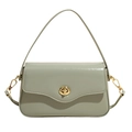 Petit sac à bandoulière carré vert menthe avec fermoir rotatif doré en similicuir - Vert