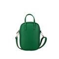 Minimalist green mini PU leather handbag with dual handles and detachable shoulder strap - Green
