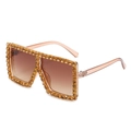 Kids square rhinestone sunglasses with champagne frames and brown gradient lenses - Ready Stock / Regular (incl. 13% VAT) Champagne Frame with Champagne Rhinestones
