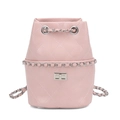 Borsa a secchiello rosa trapuntata con chiusura a rotazione e tracolla a catena - Rosa