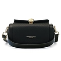 Chic black quilted leather crossbody box bag with gold hardware and shell-shaped clasp - Black