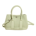 Borsa a secchiello plissettata verde chiaro con tracolla regolabile e dettagli argento - Verde