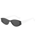 Vintage-Oval-Sonnenbrille mit schwarz-weißem Kontrastrahmen im minimalistischen Cat-Eye-Stil - Auf Lager / Standard (inkl. 13 % Rechnung) schwarz-weißer Rahmen, graues Glas