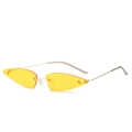 Triangle cat-eye sunglasses with translucent yellow lenses and golden frame for women - Gold Frame Yellow Lenses