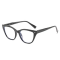 Montatura per occhiali cat-eye neri retrò con filtro luce blu e rivetti metallici - Montatura Nera