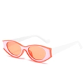 Occhiali da sole retrò cat-eye con montatura rosa e arancione per le donne - Montatura Rossa e Bianca / Lenti Rosa