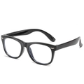 Occhiali anti-luce blu in silicone nero per bambini con montatura flessibile e rivetti - Montatura nero lucido