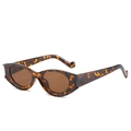 Occhiali da sole retrò cat eye tartarugati con lenti marroni per un look vintage trendy - Montatura Leopardata / Lenti Tè