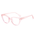 Occhiali vintage cat-eye con montatura rosa trasparente e dettagli in argento - Rosa