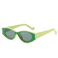 Occhiali da sole cat-eye retrò con spessa montatura verde bicolore e lenti grigie - Montatura Verde Lenti Grigie