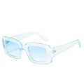 Fashionable square sunglasses with transparent blue jelly frames and gradient lenses - Blue Frame Gradient Blue Lens