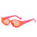Y2K Retro-Cat-Eye-Sonnenbrille in fluoreszierendem Pink mit orangefarbenem Glas - Roter Rahmen Rosa Gläser