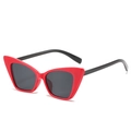 Retro cat eye sunglasses featuring a bold red frame with slim black temples - Ready Stock / Standard (Incl. 13% VAT) Red Frame with Black-Grey Lenses
