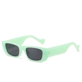 Chique cat-eye zonnebril met mintgroene golvende monturen en donkere glazen - Groen Frame Grijze Lenzen
