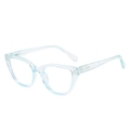 Stylish cat-eye glasses frame in transparent light blue with blue light blocking lenses - Blue Frame