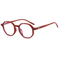 Occhiali anti-luce blu ottagonali rossi retrò con montatura trasparente lucida - Rosso Gelatina