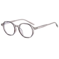 Occhiali anti luce blu ottagonali con montatura in resina tè trasparente da donna - Montatura grigia trasparente