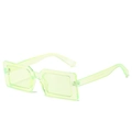 Lunettes de soleil rectangulaires tendance en résine jaune néon transparente à monture fine - Monture Vert Clair Verres Verts