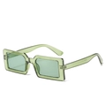 Lunettes de soleil rectangulaires à la mode avec monture en PC vert transparent et verres - Monture Vert Foncé Verres Verts