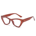 Montatura occhiali cat-eye anti-luce blu in un elegante colore ambra tartarugato - Montatura Marrone
