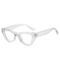 Montatura occhiali cat-eye trasparente da donna con cerniere in metallo argento - Grigio Trasparente
