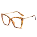 Occhiali cat-eye retrò tartarugati con stanghette in metallo dorato e lenti anti-luce blu - Montatura Tartarugata Lente Chiara