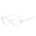 Montatura trasparente occhiali cat-eye alla moda con lenti anti-luce blu e cerniere - Montatura Bianca Trasparente