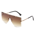 Lunettes de soleil sans monture oversize avec verres dégradés marron et or - Standard / Monture Dorée Verres Ambrés Dégradés
