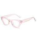 Fashionable cat-eye anti-blue light glasses with transparent pink resin frames for women - Champagne Frame