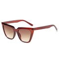 Women's cat eye sunglasses with oversized amber frames and brown gradient lenses - Tea Frame Gradient Tea Lens
