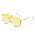 Oversized-Sonnenbrille mit neongelbem Metallrahmen und gelben Verlaufsgläsern Damen - Fashion Oversized Stil / Gelber Rahmen Gelbe Linse