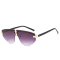 Frameless aviator sunglasses with purple gradient lenses and black temples for women - Ready Stock / Regular (Includes 13% VAT) Gold Frame with Gradient Grey Lenses