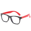 Occhiali anti-luce blu per bambini con montatura nera e stanghette in silicone rosso - Montatura Nera Stanghetta Rossa