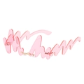 Pink heart-wave rimless sunglasses with gold metal bridge and wavy lens edge - Ready Stock / Pink Lens