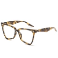 Montatura per occhiali cat-eye tartarugata con borchie in metallo dorato eleganti - Montatura tartarugata