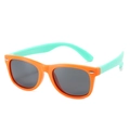 Bright orange and mint green silicone polarized sunglasses for kids with grey lenses - Standard (Inc. 13% VAT) Orange Frame Green Temples Grey Lenses / New Product Launch