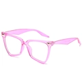 Montatura per occhiali cat-eye rosa trasparente con accenti di rivetti dorati - Montatura Viola