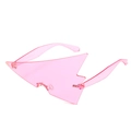 Occhiali da sole a freccia senza montatura rosa con design geometrico a fulmine - Rosa